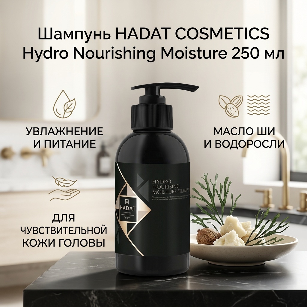 HADAT COSMETICS Hydro Nourishing Moisture шампунь 250 мл