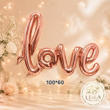 Набор воздушных шаров Leila Shine Love 1 шт, розовый, золотистый
