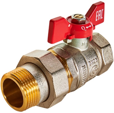Rommer резьбовой (BP/HP) Кран шаровый ВР/НР c американкой d25 ROMMER Ду 25 (1)