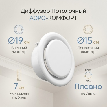 Решетка вентиляционная 190х150х70 мм, пластик