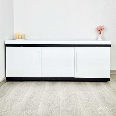 Экран для ванны Alavann Alt Black 1,7 167x53.5 см на ножках