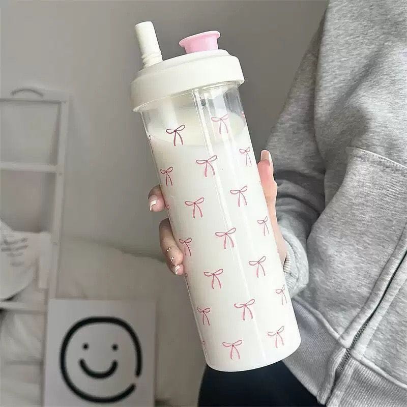 Бутылка Better Life 0.75 л белый, прозрачный, розовый, крышка с трубочкой, пластик