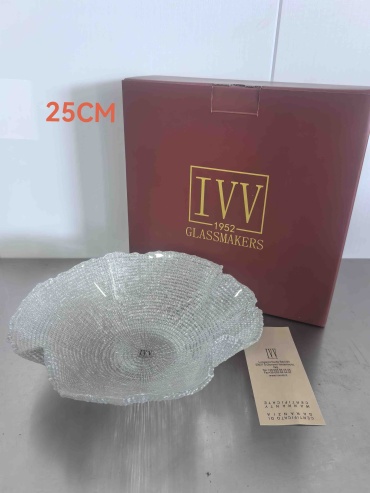 Блюдо IVV Silver 25х25 см, жаропрочное стекло, 1 шт