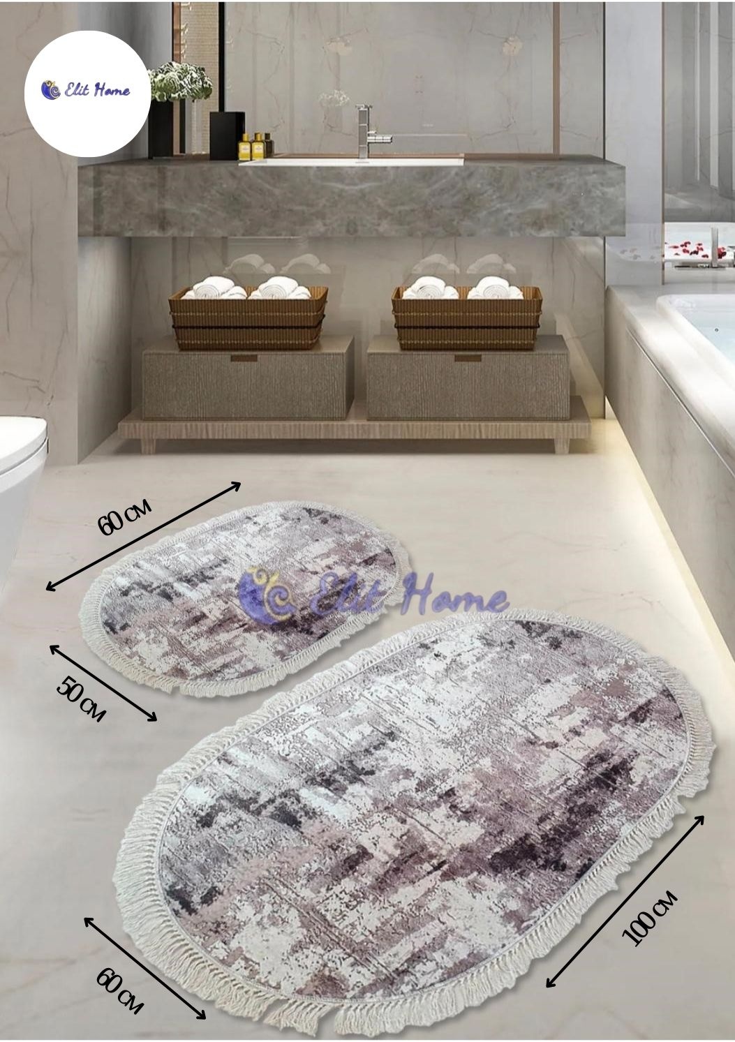Elit Home комплект ковриков MODEVSA 100x60 см, микрофибра