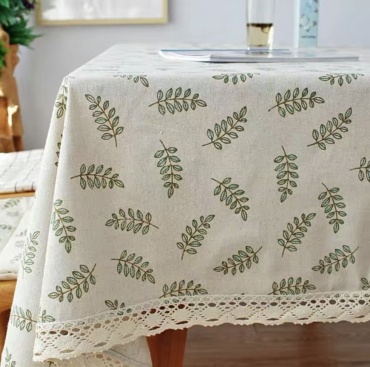 Скатерть DANL 230x150 см, лен, хлопок, 1 шт