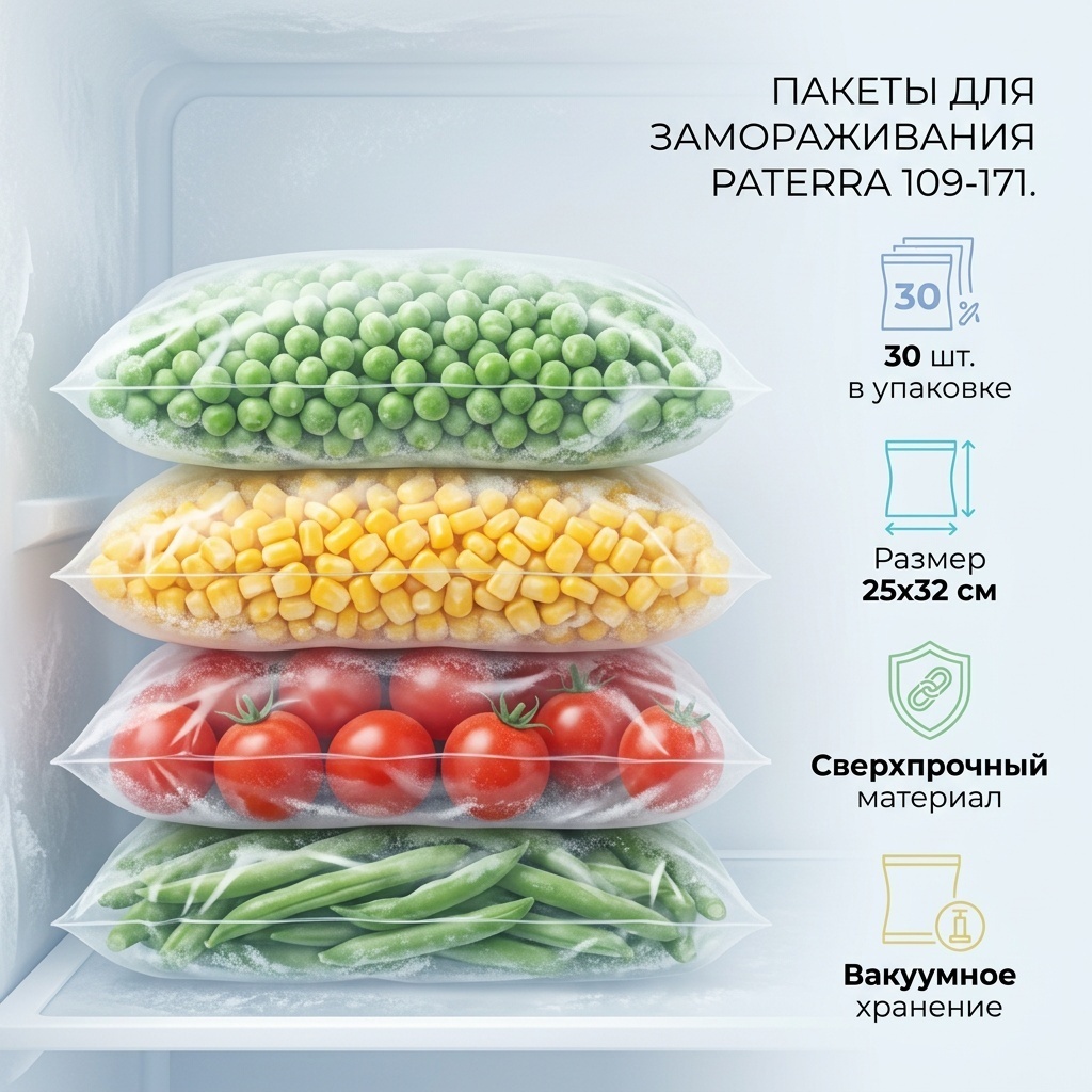 PATERRA пакет 109-171 для замораживания, для фруктов и овощей, для хранения продуктов, универсальное