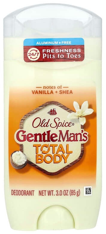 Old Spice Gentle Man's Total Body, дезодорант-стик, без алюминия, ваниль и масло ши, 85 г дезодорант для мужчин 85 г