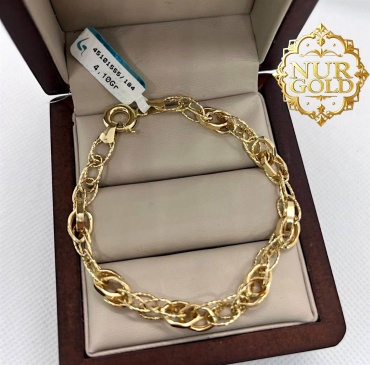 Sabina Gold NUR-BR-848 длина 19 см, вес 4.1 г золото, плетение кардинал