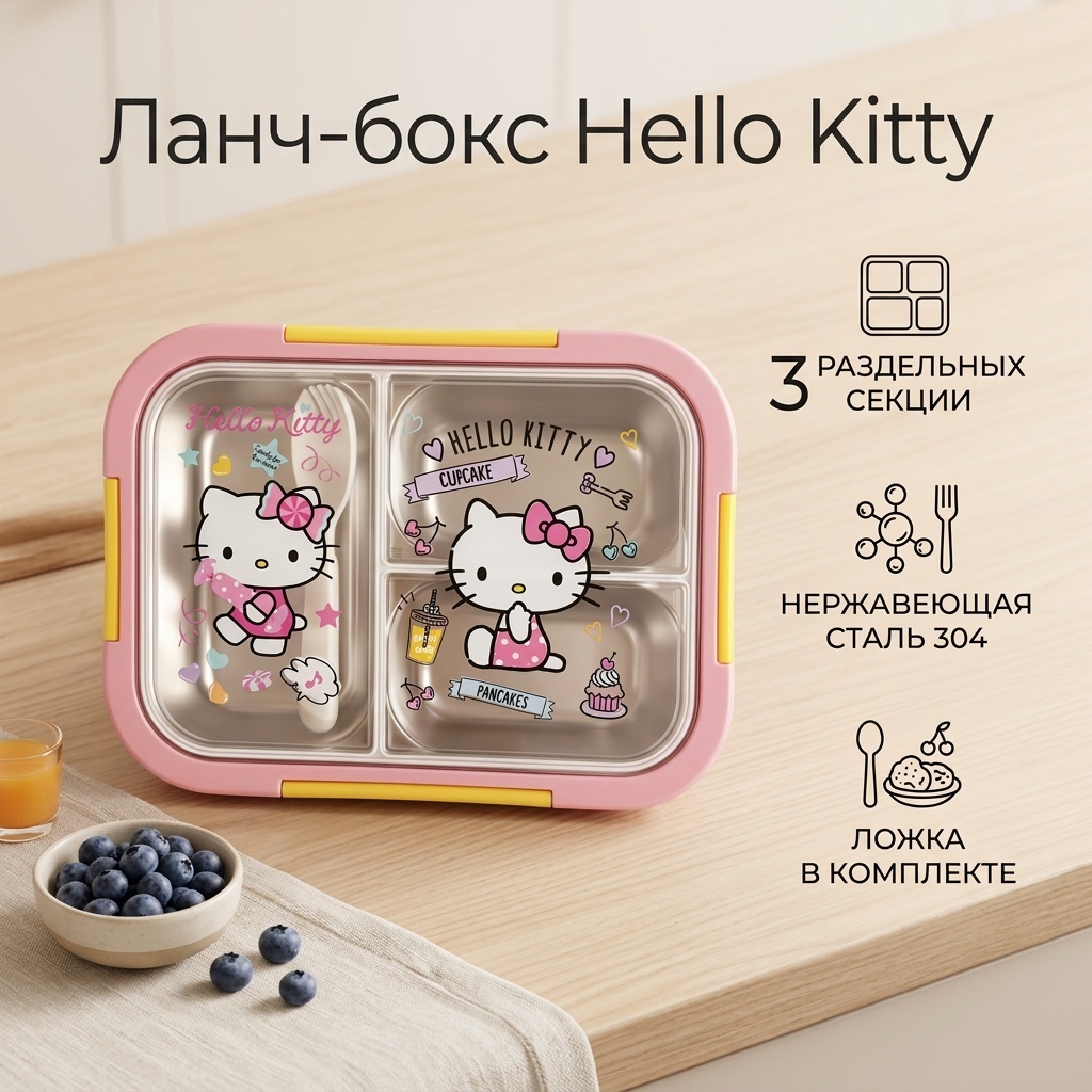 Ланч-бокс 30294832_633295866 3 шт, нержавеющая сталь, пластик