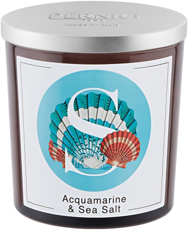 Ароматическая свеча PERNICI Elementi Aquamarine & Sea Salt 15 см, 1 шт