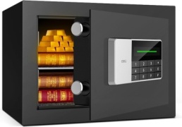 Сейф DELI ET550 ключевой, электронный замок (350х250х250 мм)