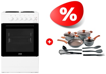 Artel Comarella 50 00-E KZ белый + набор посуды ARG Master Chef 602-1