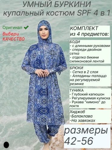 Купальник буркини синий