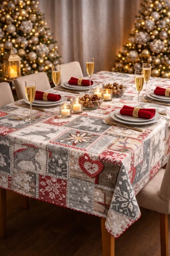 Скатерть HOME 220x150 см, вискоза, полиэстер, 1 шт