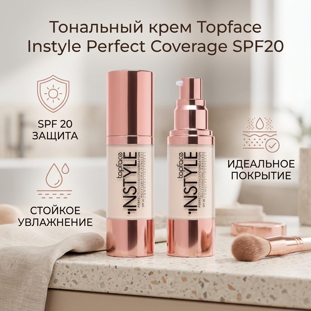 Topface Instyle Perfect Coverage SPF20 тональный крем 003 Beige Rose 30 мл