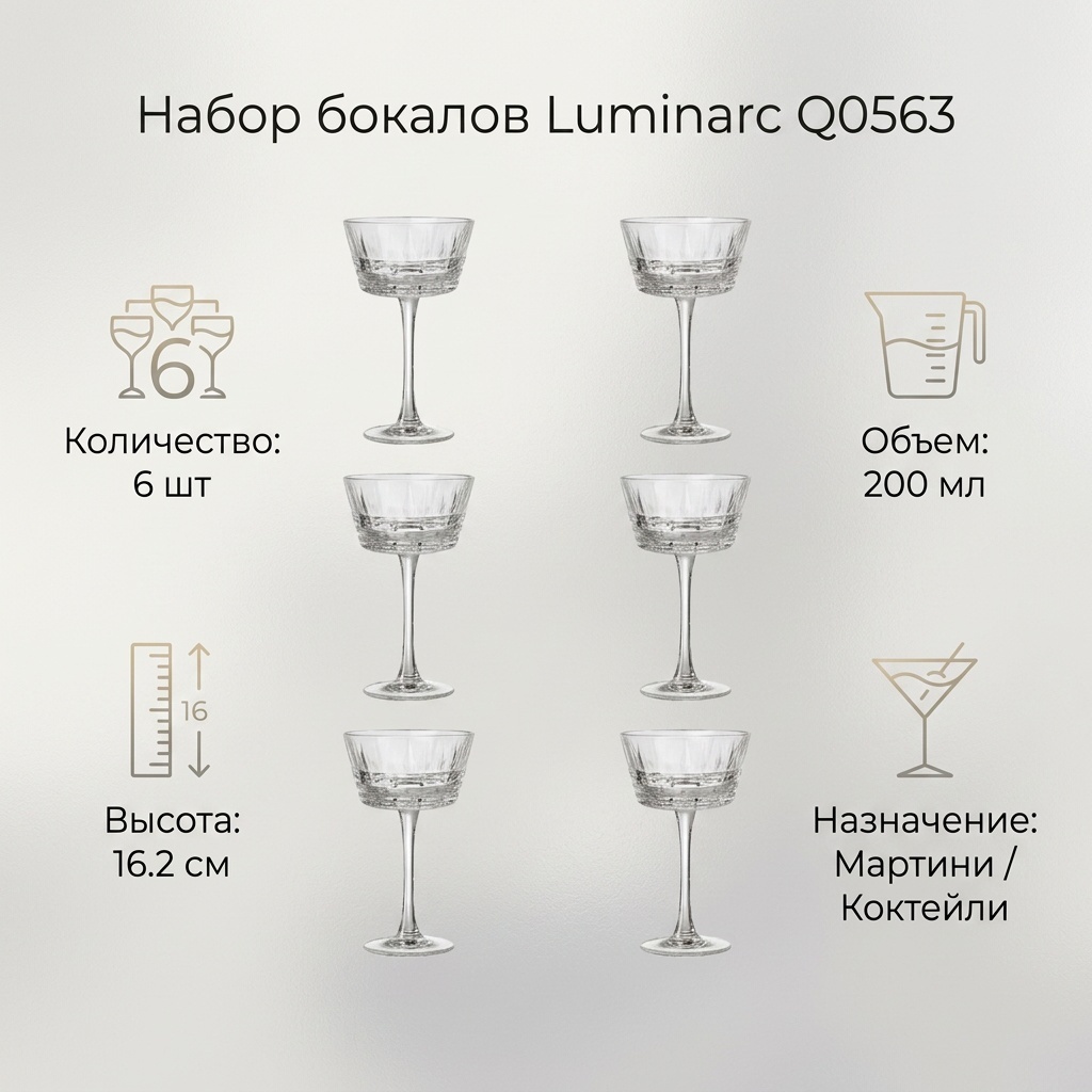 Набор бокалов Luminarc 200 мл, стекло, 6 шт