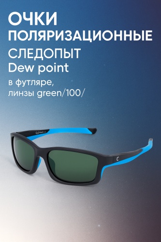 Очки поляризационные СЛЕДОПЫТ Dew point в футляре, линзы green/100/ черный