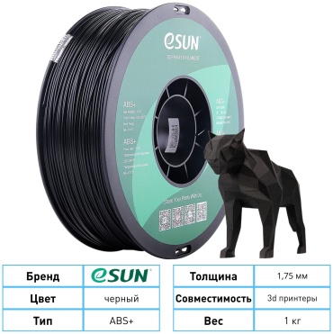 ESUN ABS+ 1.75 мм 1 кг черный