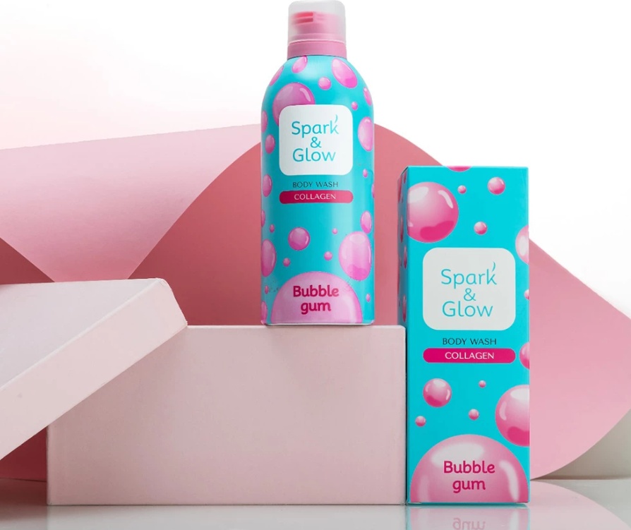 Spark&Glow Гель-мусс для душа с ароматом жвачки Bubble Gum Body Wash 350 ml мусс 350 мл