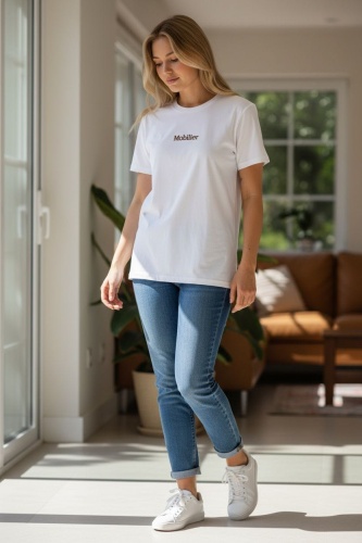Футболка FASHION Mobiller белый, бордовый