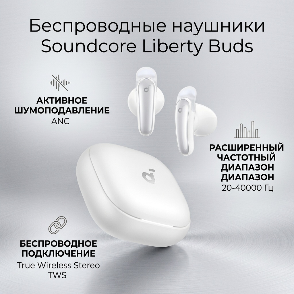 Наушники Soundcore Liberty Buds белый