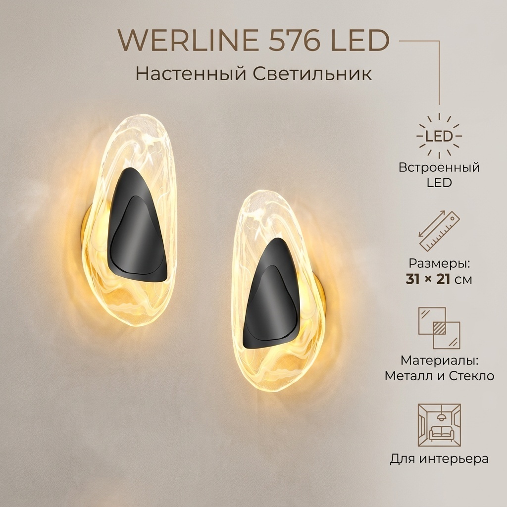 Бра настенный Werline LED, черный