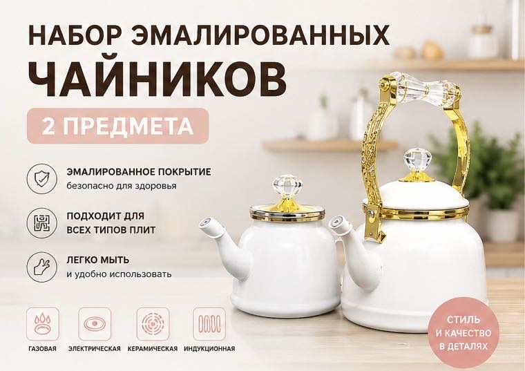 ZWILLON набор чайников GR-0116 2.5 л, нержавеющая сталь