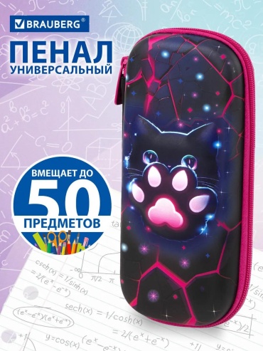 Пенал Brauberg 391658168, застежка молния, черный