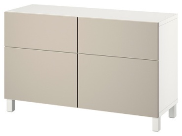 Комод IKEA BESTÅ, 120x42x74 см, белый, бежевый