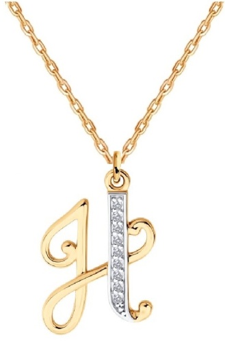 Колье Diamant SET-51-130-02895-1_50 582030400 длина 50 см вес 2.19 г золото, фианит