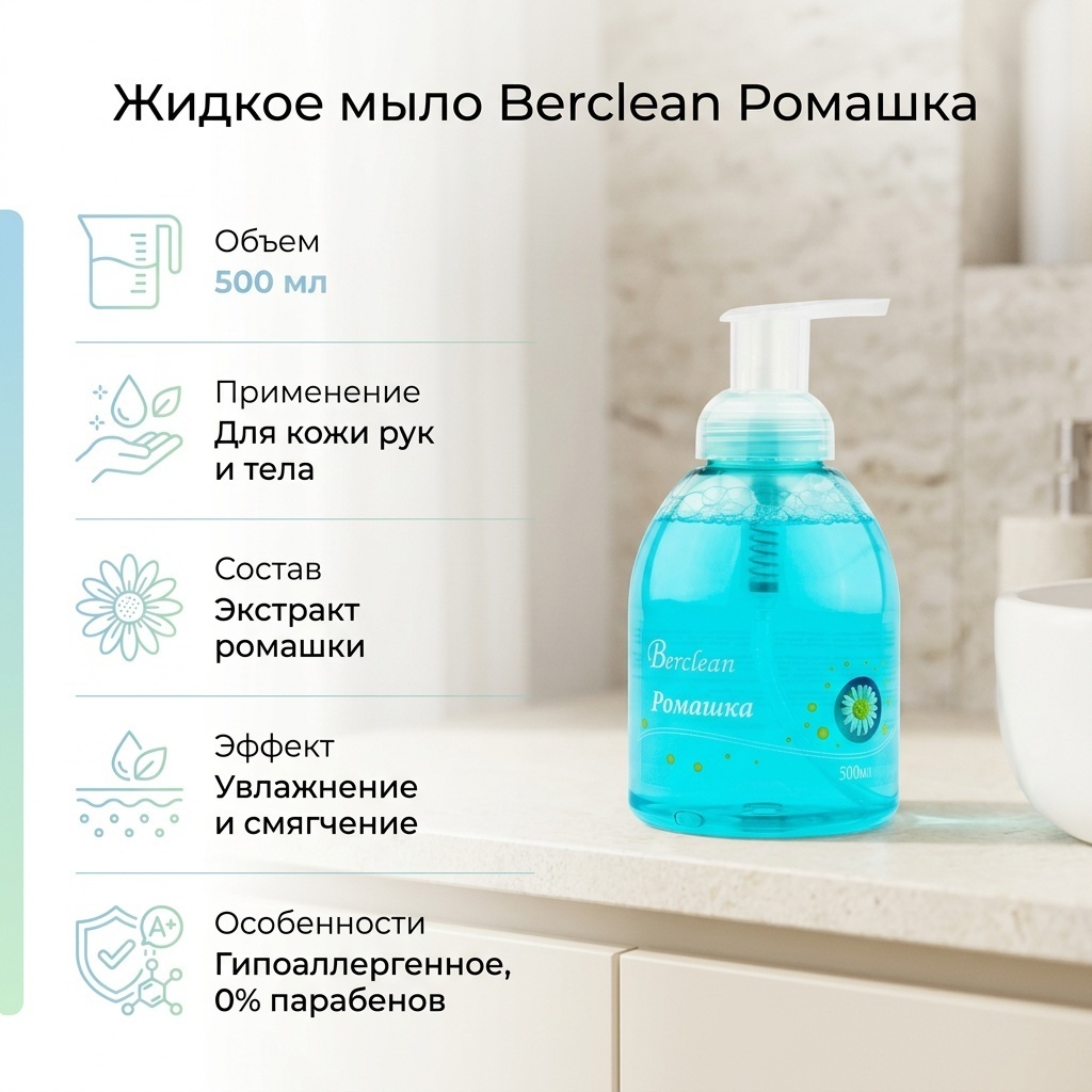 Жидкое мыло туалетное Greenleaf Ромашка Ромашка 1 шт
