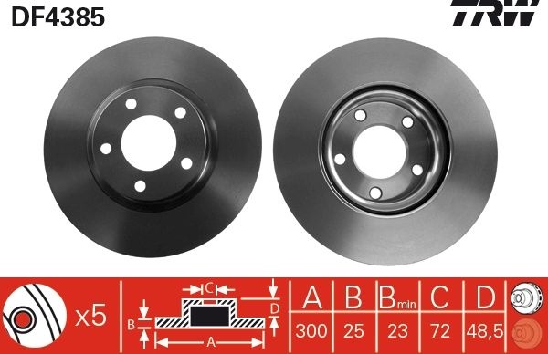 Диски TRW передние DF4385