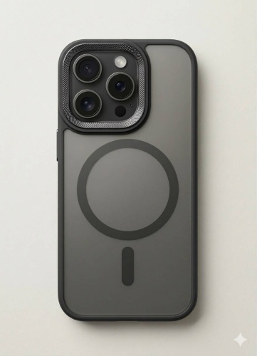 Чехол Space для Apple iPhone 15 Pro черно-прозрачный