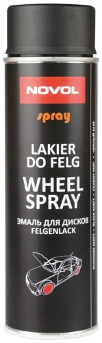 NOVOL Лак для дисков WHEEL SPRAY 500 мл, чёрный матовый