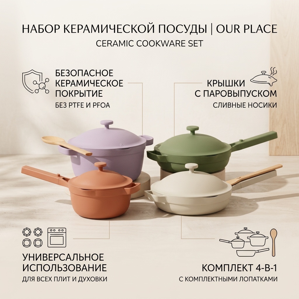 Набор кастрюль OUR PLACE 4 в 1