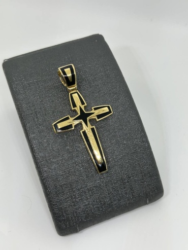 Крестик SAR JEWELRY Aro_E1_9300 вес 9.45 г золото, эмаль