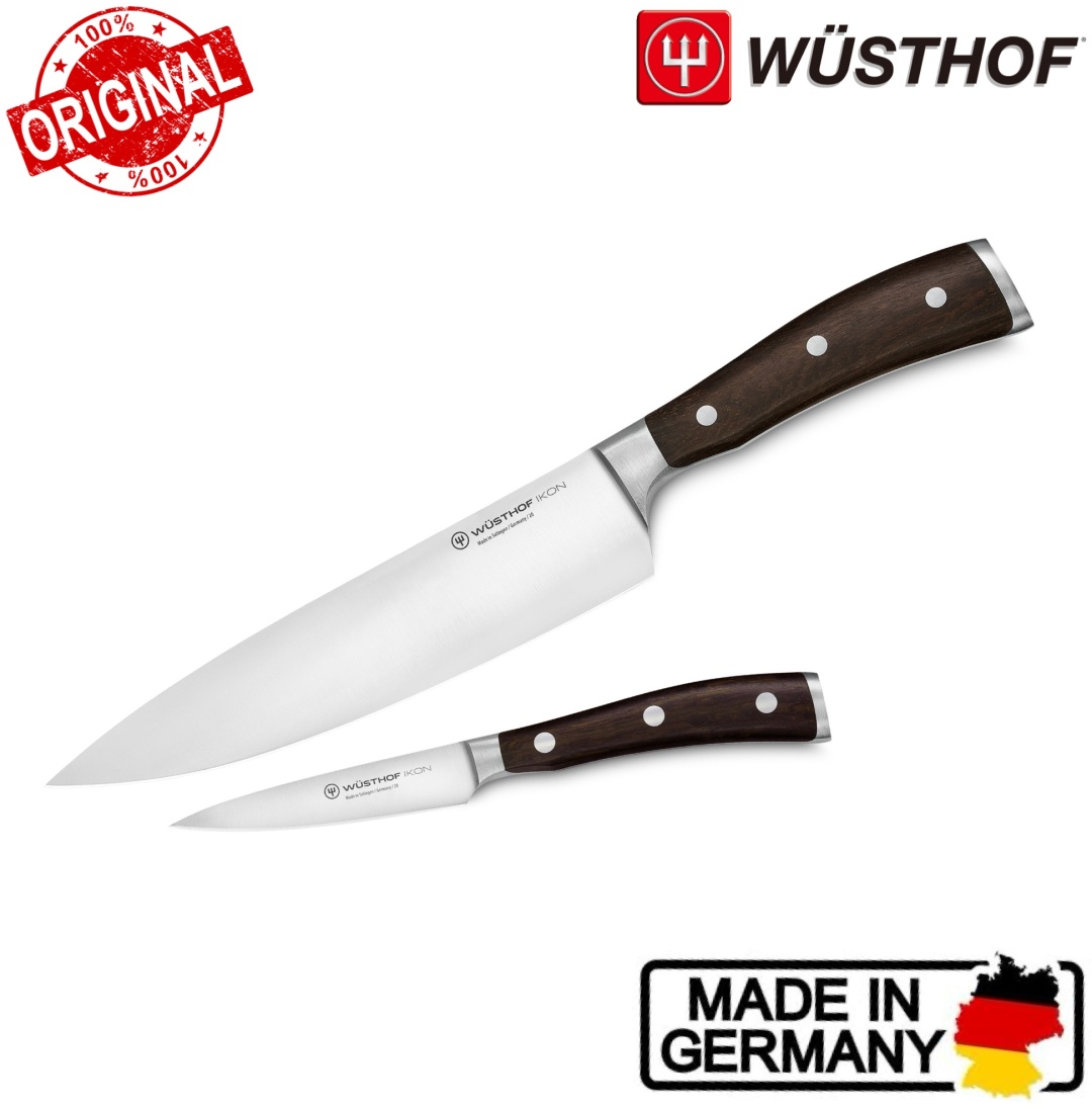 Набор ножей WUSTHOF Ikon Blackwood, лезвие: углеродистая сталь 2 шт