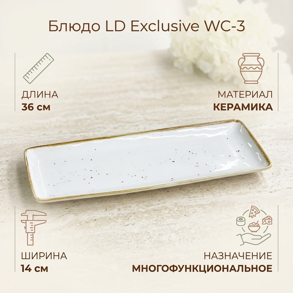 Блюдо LD Exclusive 36х14 см, керамика, 1 шт