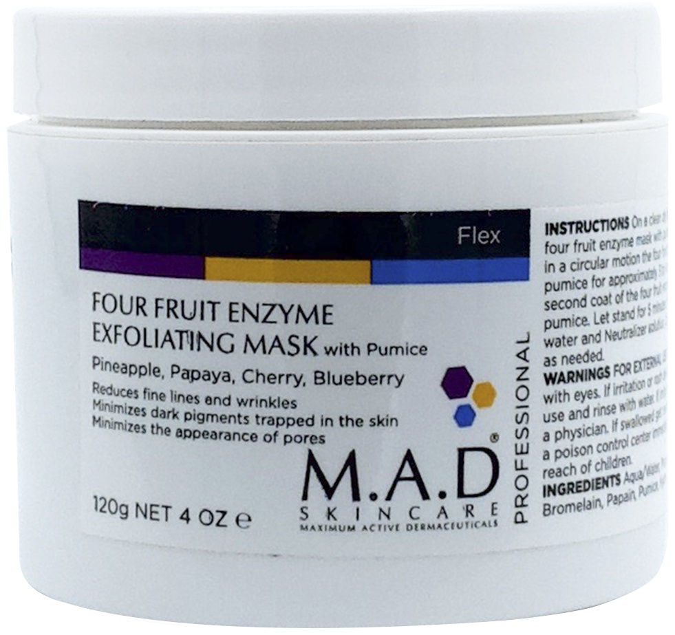 Маска для лица M.A.D. Skincare эксфолиант Flex Four Fruit Enzyme Exfoliating 120 г