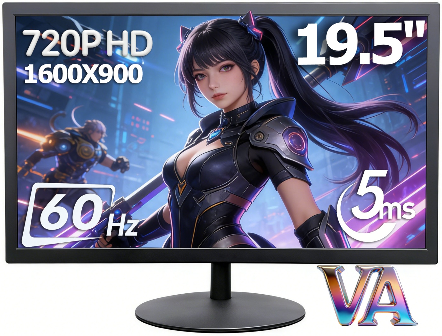 Монитор 19.5" HA-ZP-19-60HZ черный