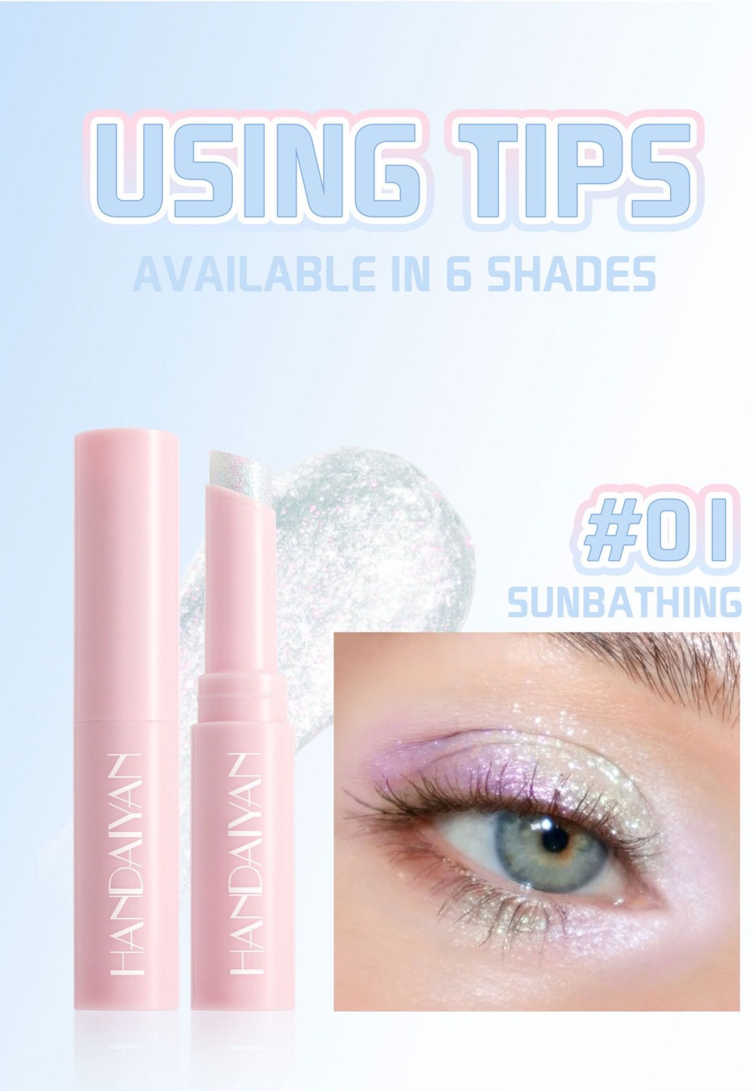 HANDAIYAN глиттер кремовые Jelly glitter stick 01 Sunbathing