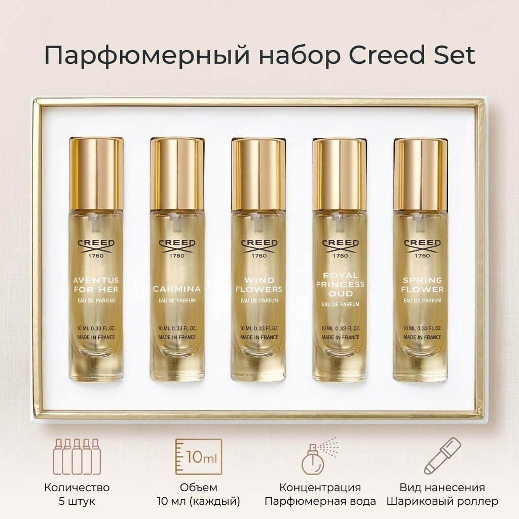 Creed Set парфюмерный набор 5 шт по 10 мл, унисекс