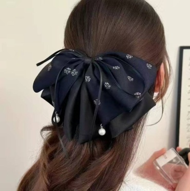 Fashion accessories заколка бант 1 шт, черный, белый