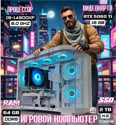REALTECH i9-14900KF / RTX 5060 Ti 16 Гб / 64 Гб / SSD 2000 Гб / Win 11