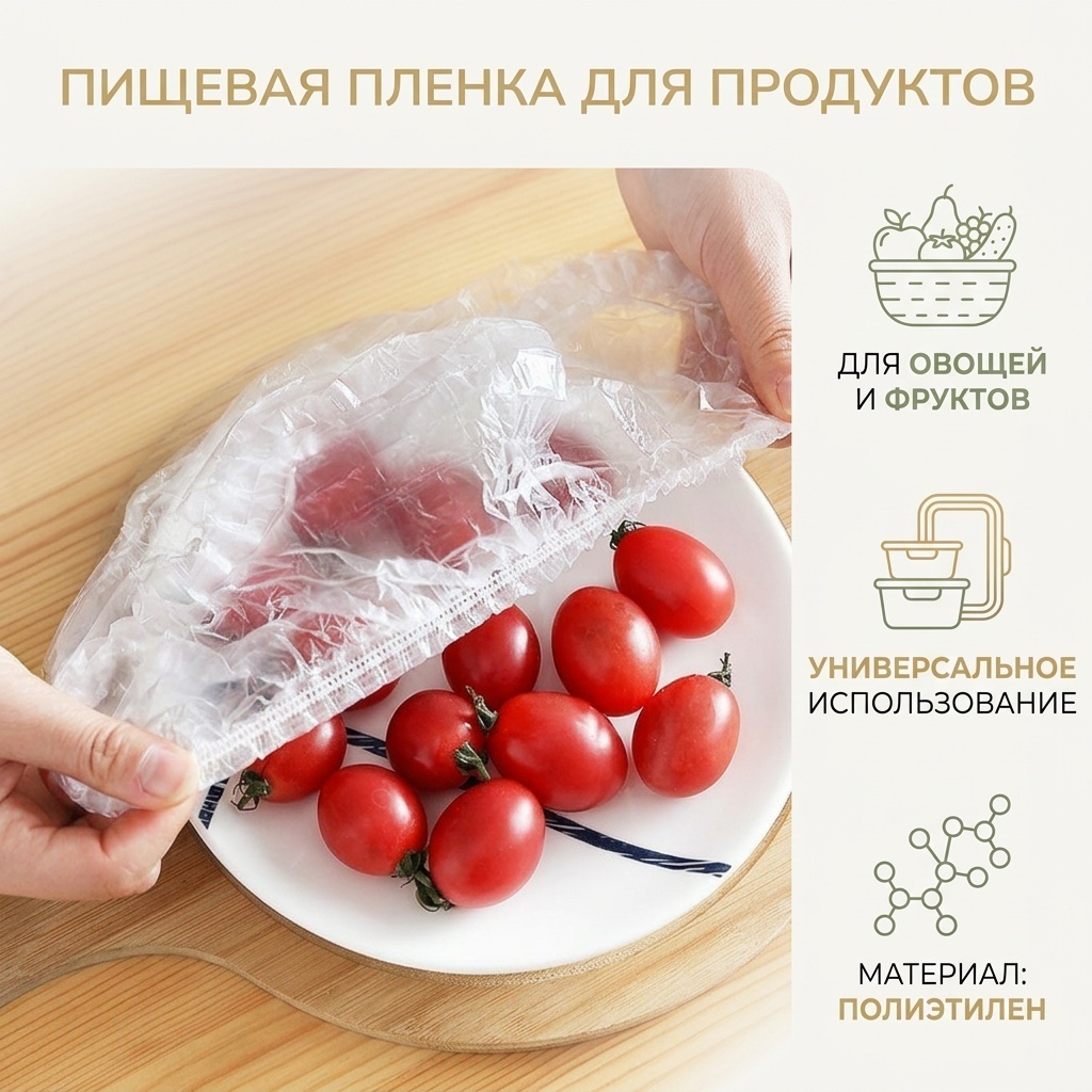 Пищевая пленка 346370 для фруктов и овощей, для хранения продуктов, универсальное