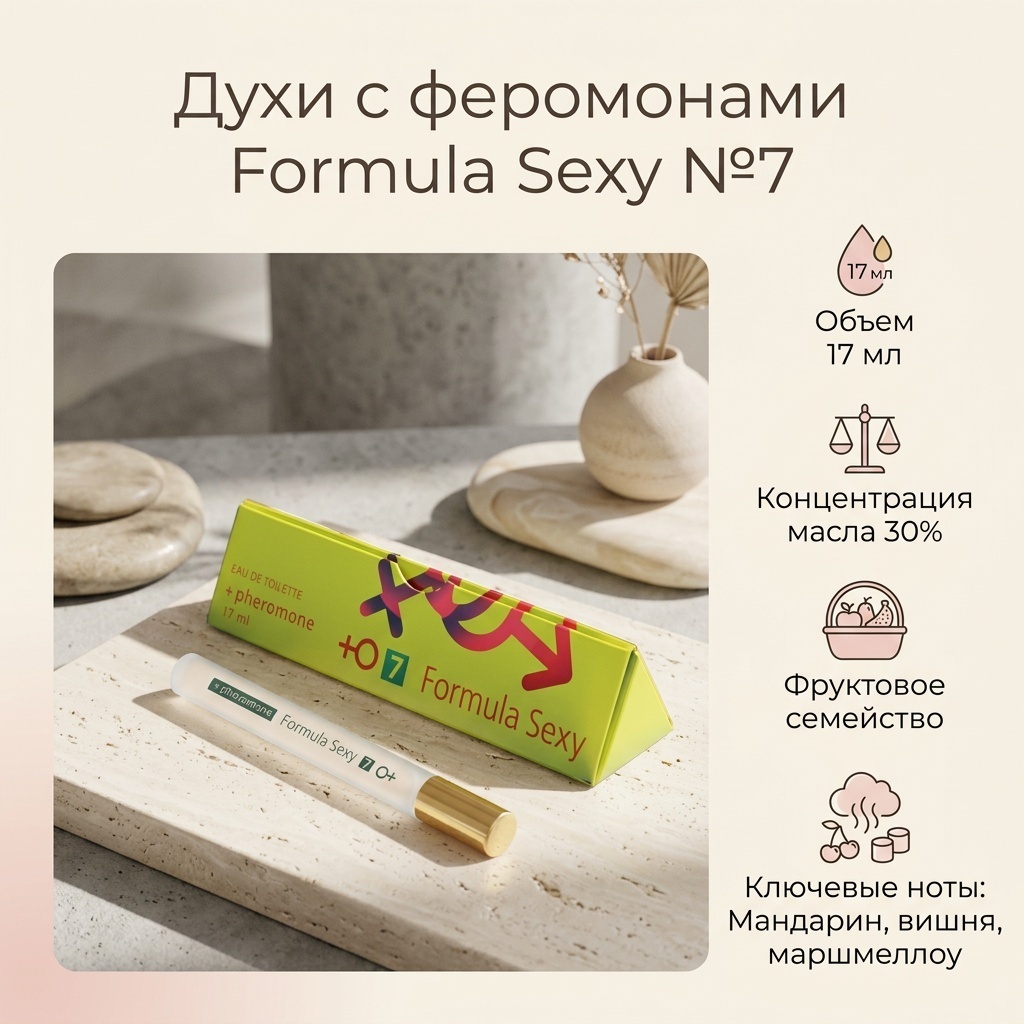 Formula Sexy Духи с феромонами женские Formula Sexy №7 парфюмерное масло 15 мл, для женщин