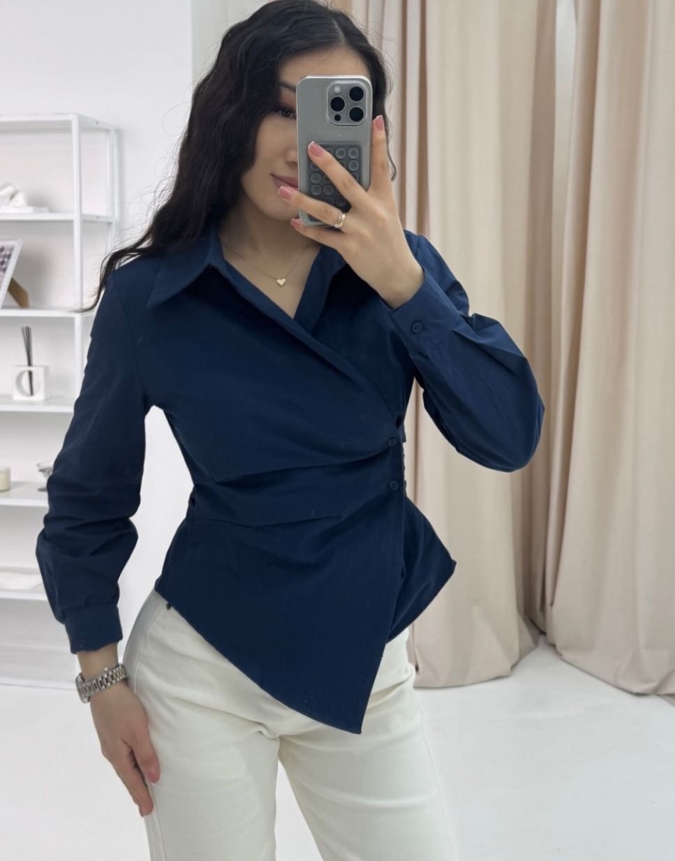 Рубашка AIZERE _SHOP светло-синий