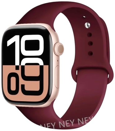 Ремешок BOGEMA для Apple Watch Series 4, Watch Series 5, Watch Series 6, Watch Series 7, Watch Series 8, Watch SE, Watch SE 2nd Gen, Watch SE 3, Watch Series 9 бордовый