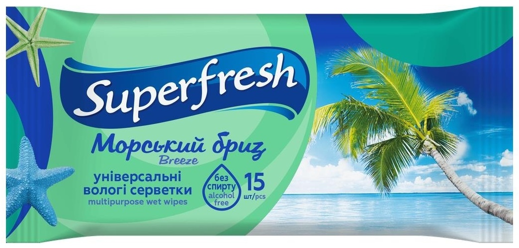 Влажные салфетки SuperFresh Flower 15 шт