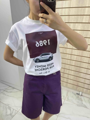 Бермуды бежевый, фиолетовый